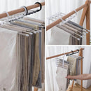 Kit Com 2 Cabides Multiuso 5 em 1 Aço Inox Guarda Roupa Organizador Cabideiro de Calças Camisetas