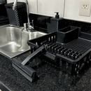 Kit Cozinha Completa Escorredor De Louça + Lixeira de Pia 5 litros + Porta Detergente + Rodinho Pia
